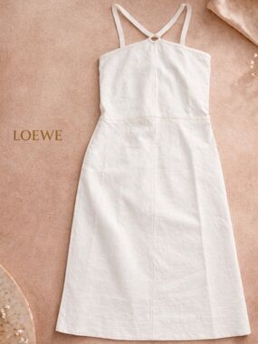 LOEWE WHITE DRESS Napa Plongé Lamb Leather